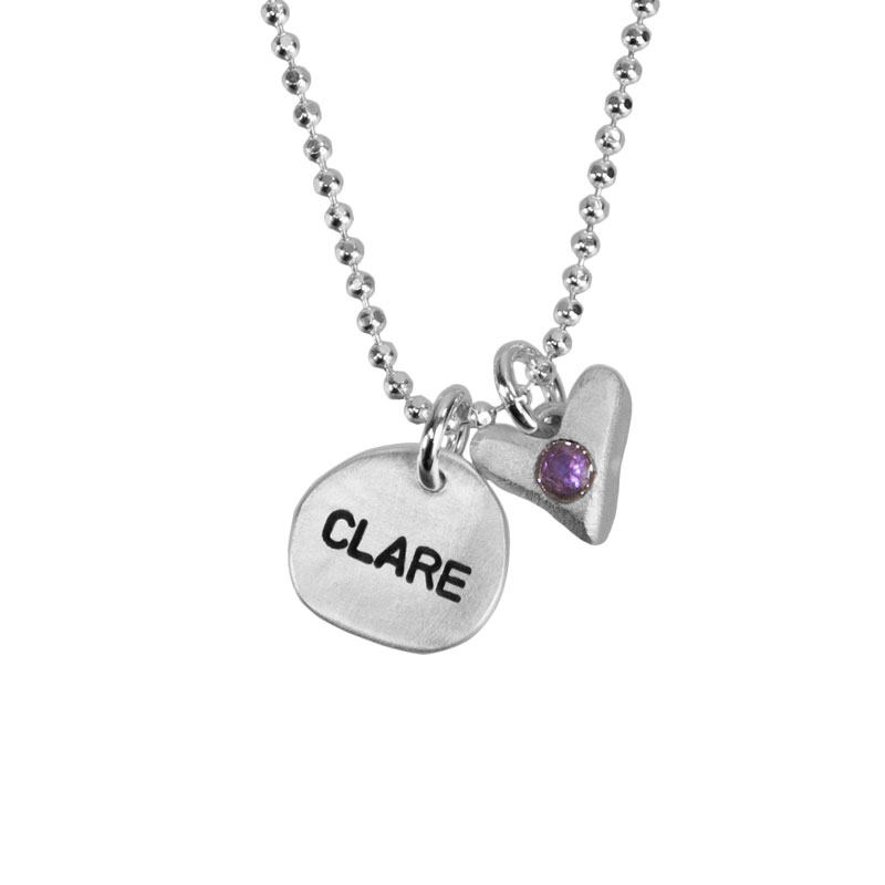 Macy's Birthstone Gemstone & Diamond Accent Heart Pendant Necklace in  Sterling Silver - Macy's